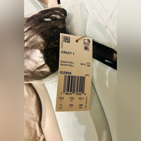 Adidas (NWT) SZ 11 Crazy 1 Kobe ice blue men’s shoe #IG5896 - Picture 4 of 13